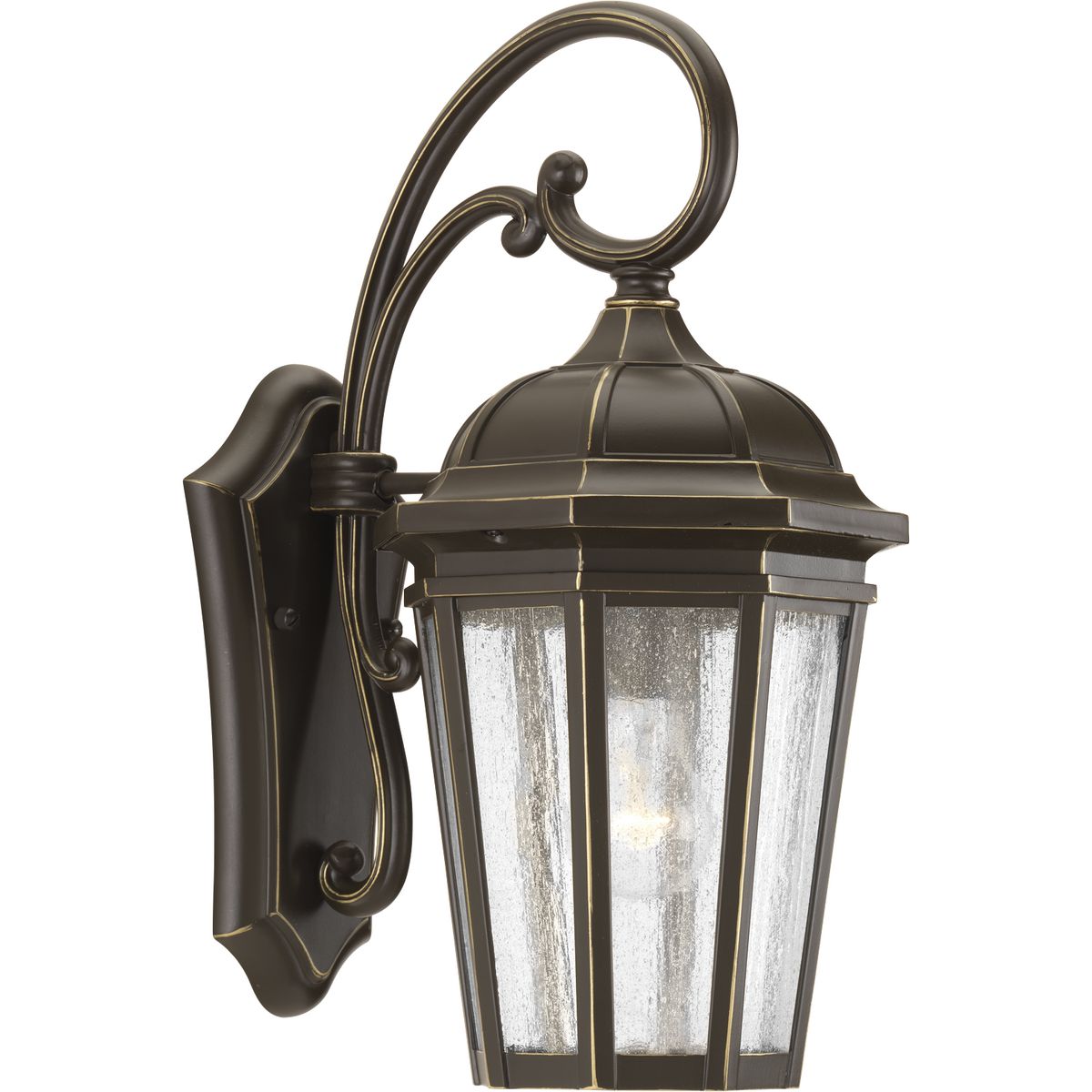 PROGRESS LIGHTING P560015-020 Antique Bronze Verdae Collection One-Light Medium Wall-Lantern