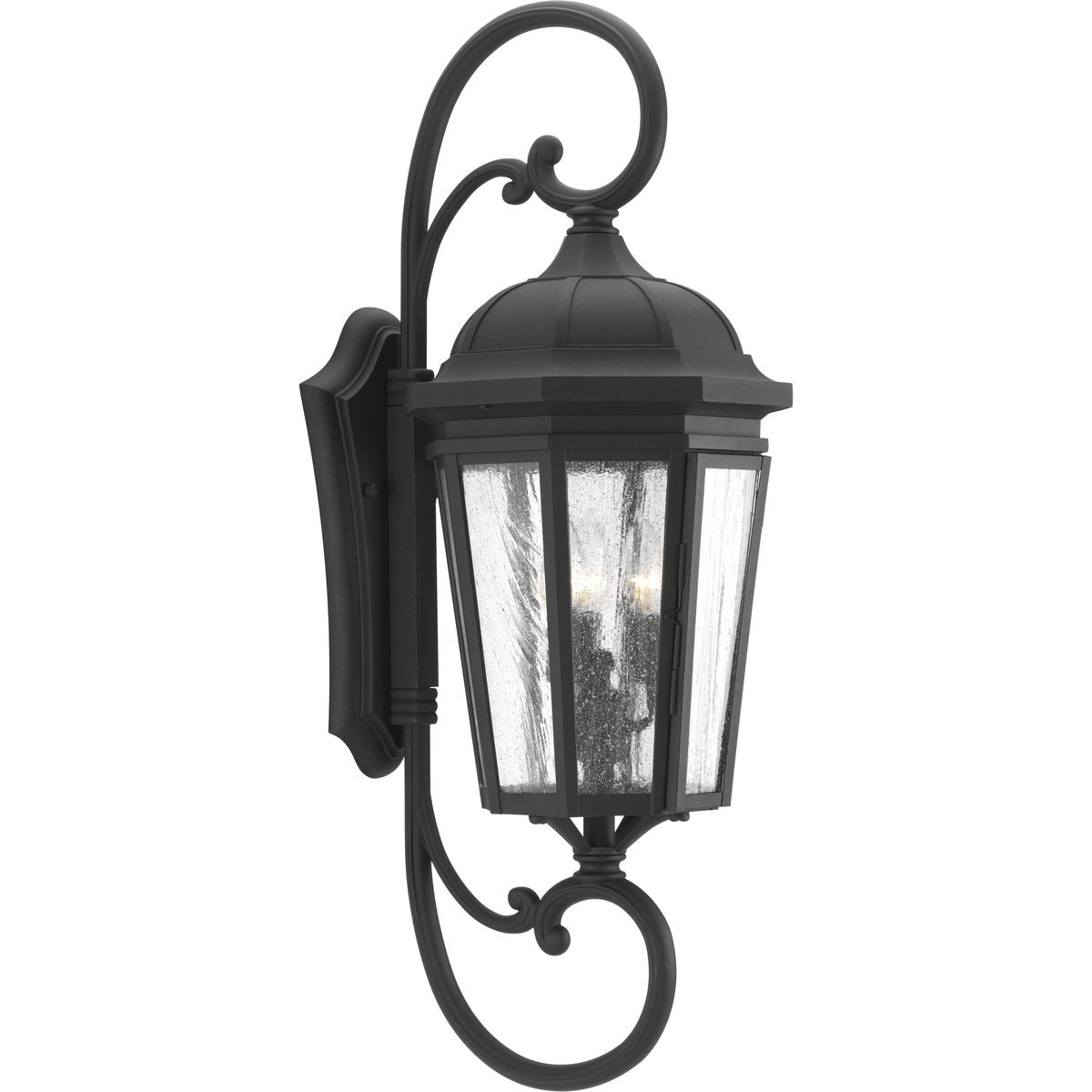 PROGRESS LIGHTING P560017-031 Textured Black Verdae Collection Three-Light Extra-Large Wall-Lantern