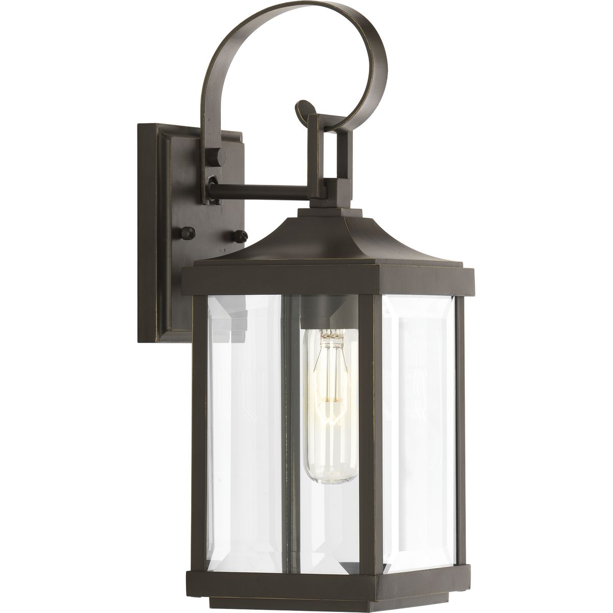 PROGRESS LIGHTING P560021-020 Antique Bronze Gibbes Street Collection One-Light Small Wall-Lantern