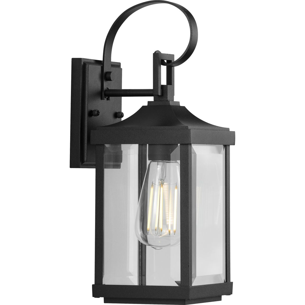 PROGRESS LIGHTING P560021-031 Textured Black Gibbes Street Collection One-Light Small Wall Lantern