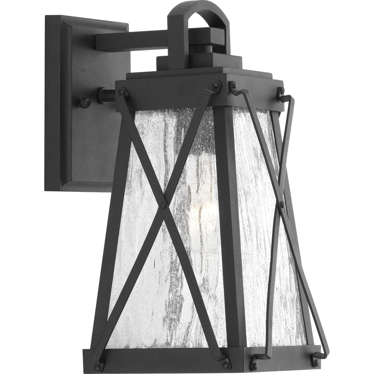 PROGRESS LIGHTING P560031-031 Textured Black Creighton Collection One-Light Small Wall-Lantern