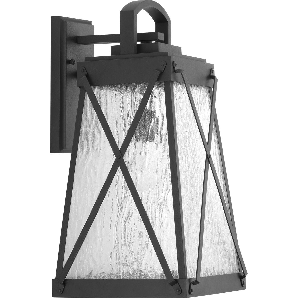PROGRESS LIGHTING P560033-031 Textured Black Creighton Collection One-Light Large Wall-Lantern