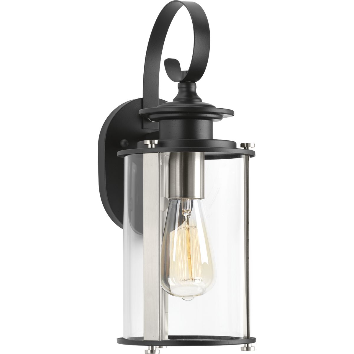 PROGRESS LIGHTING P560036-031 Matte Black Squire Collection One-Light Small Wall Lantern