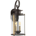 PROGRESS LIGHTING P560037-020 Antique Bronze Squire Collection Two-Light Medium Wall Lantern