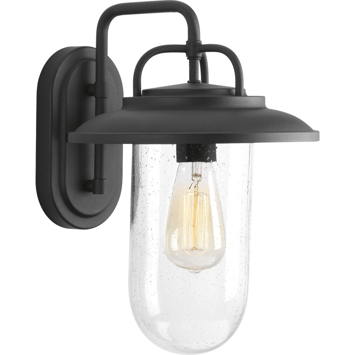PROGRESS LIGHTING P560050-031 Textured Black Beaufort Collection One-Light Medium Wall Lantern