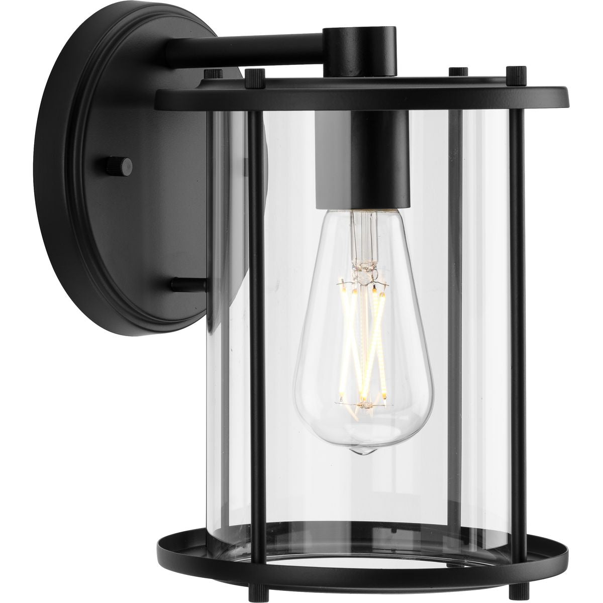 PROGRESS LIGHTING P560057-31M Matte Black Gunther One-Light Matte Black Modern Farmhouse Medium Wall Lantern