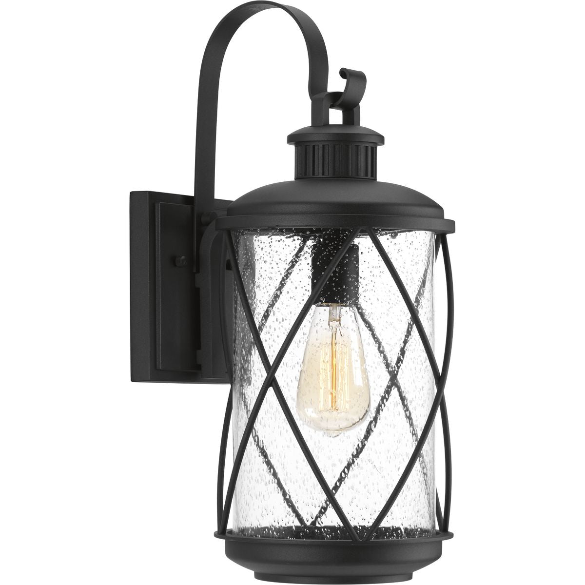 PROGRESS LIGHTING P560081-031 Textured Black Hollingsworth Medium Wall Lantern