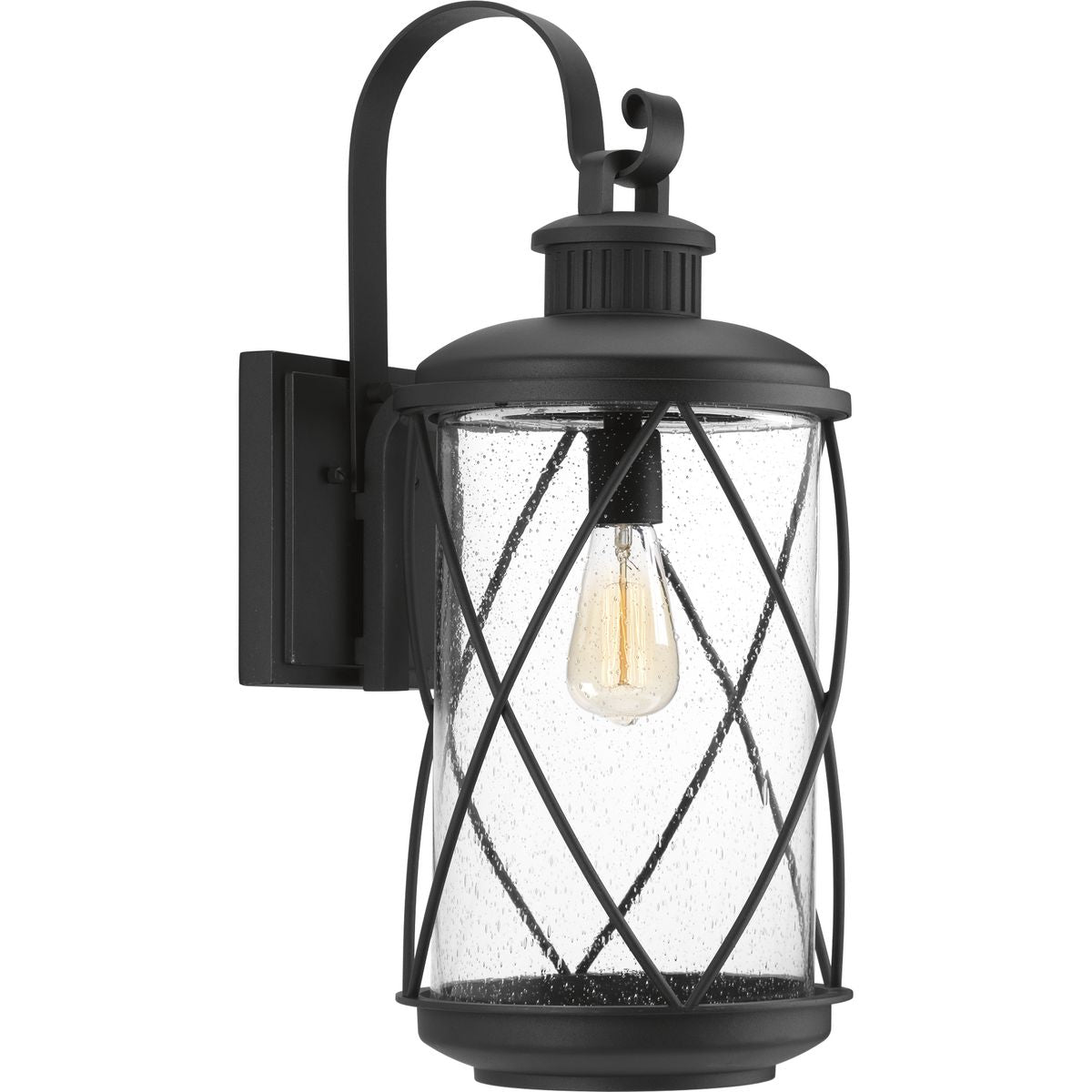 PROGRESS LIGHTING P560082-031 Textured Black Hollingsworth Large Wall Lantern