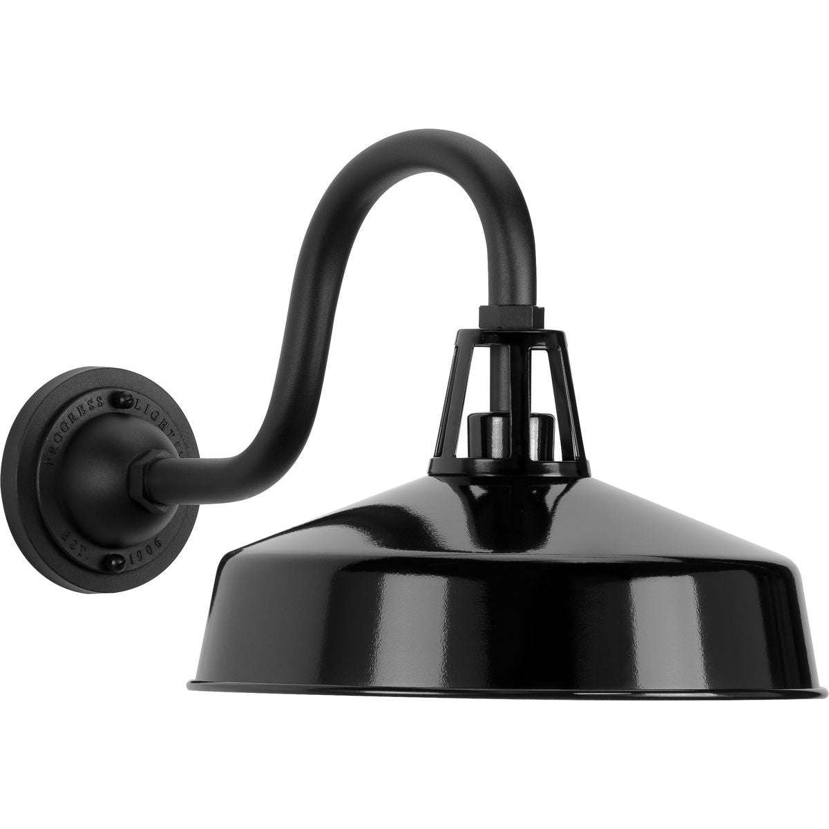 PROGRESS LIGHTING P560091-031 Gloss Black Cedar Springs Black One-Light Extra-Large Wall Lantern