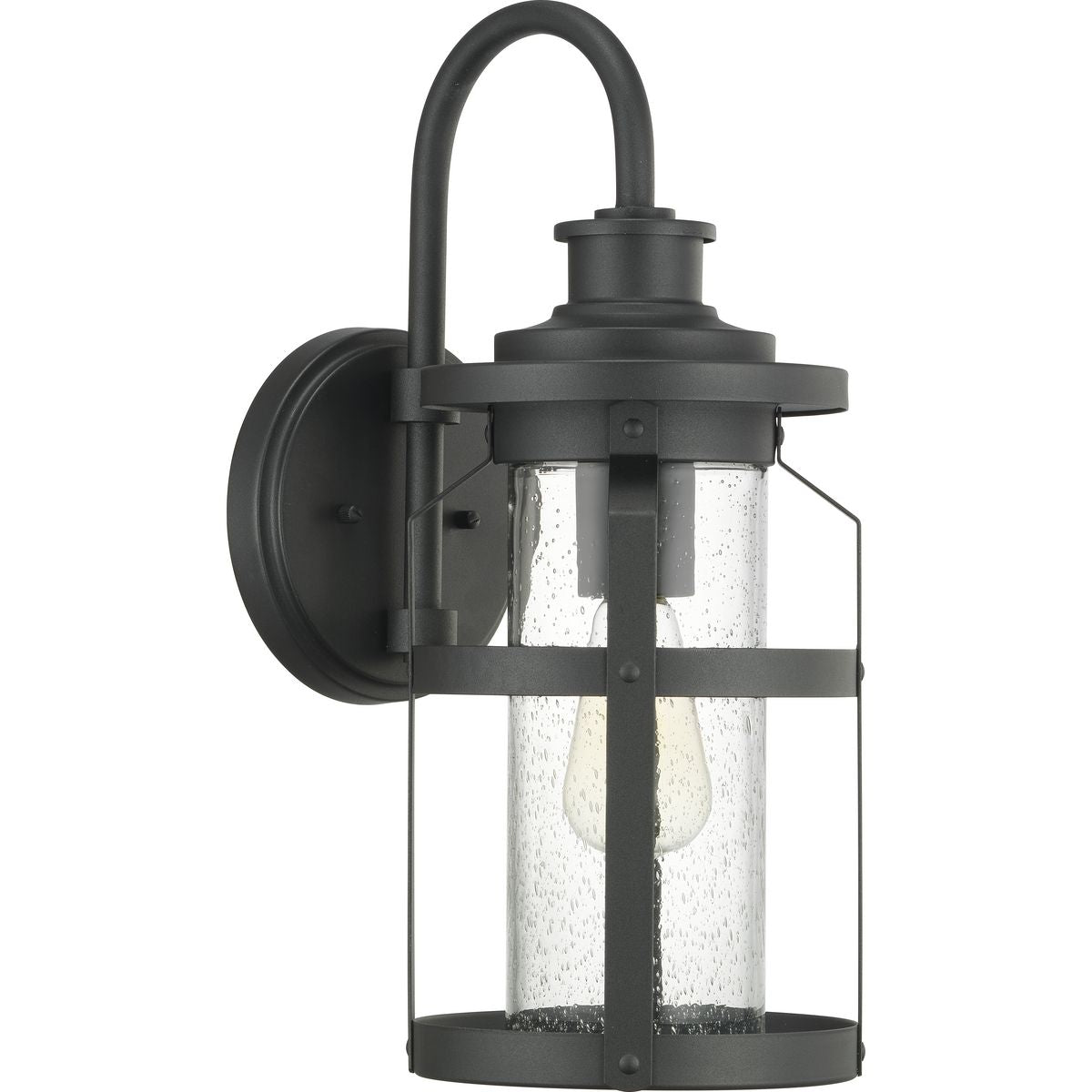 PROGRESS LIGHTING P560095-031 Textured Black Haslett Collection One-Light Medium Wall Lantern