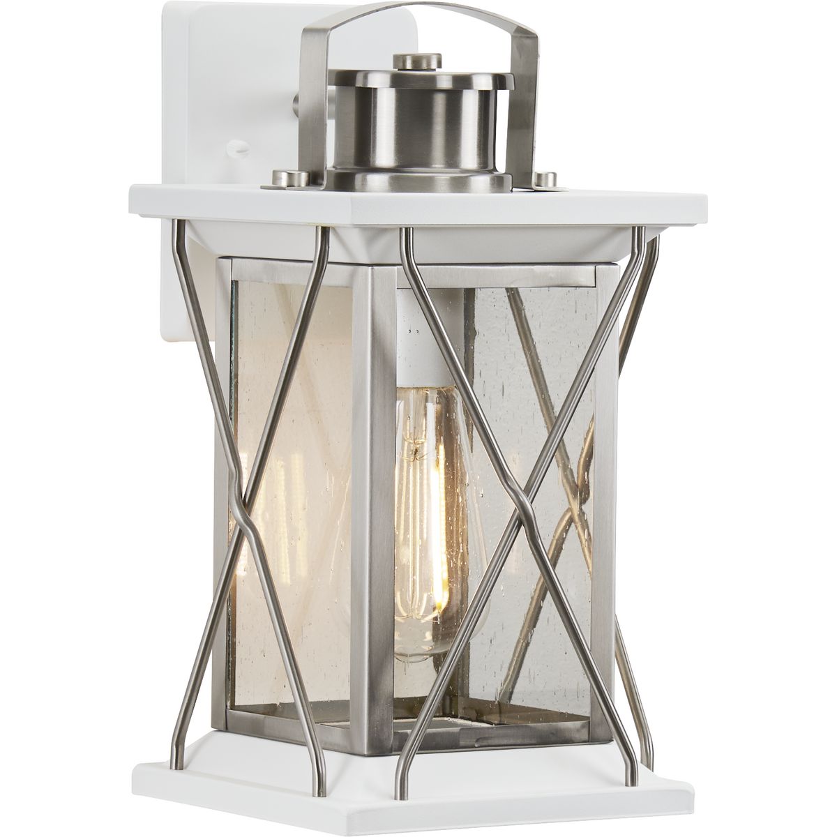 PROGRESS LIGHTING P560156-135 Stainless Steel Barlowe Collection Stainless Steel One-Light Small Wall Lantern