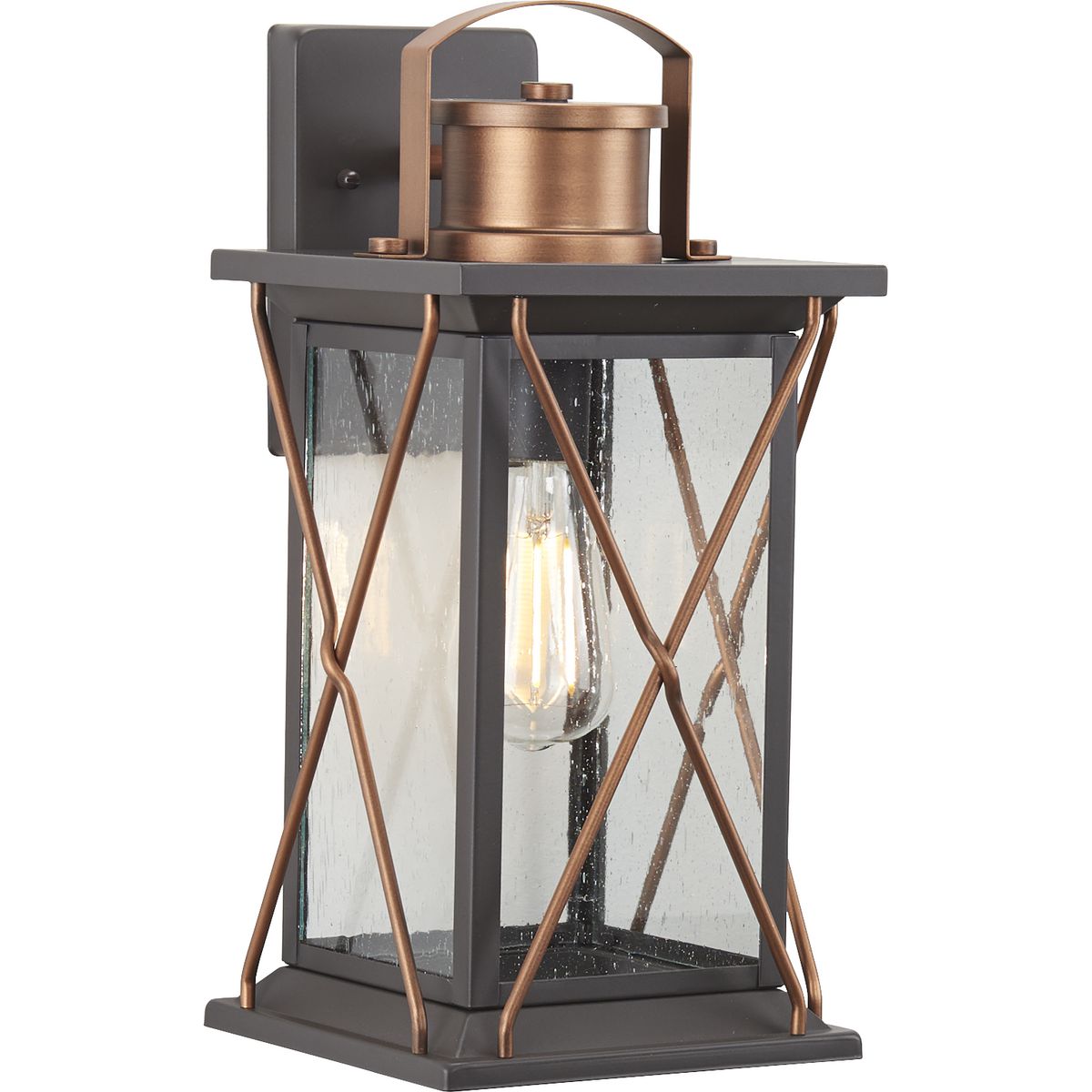 PROGRESS LIGHTING P560157-020 Antique Bronze Barlowe Collection Antique Bronze One-Light Medium Wall Lantern