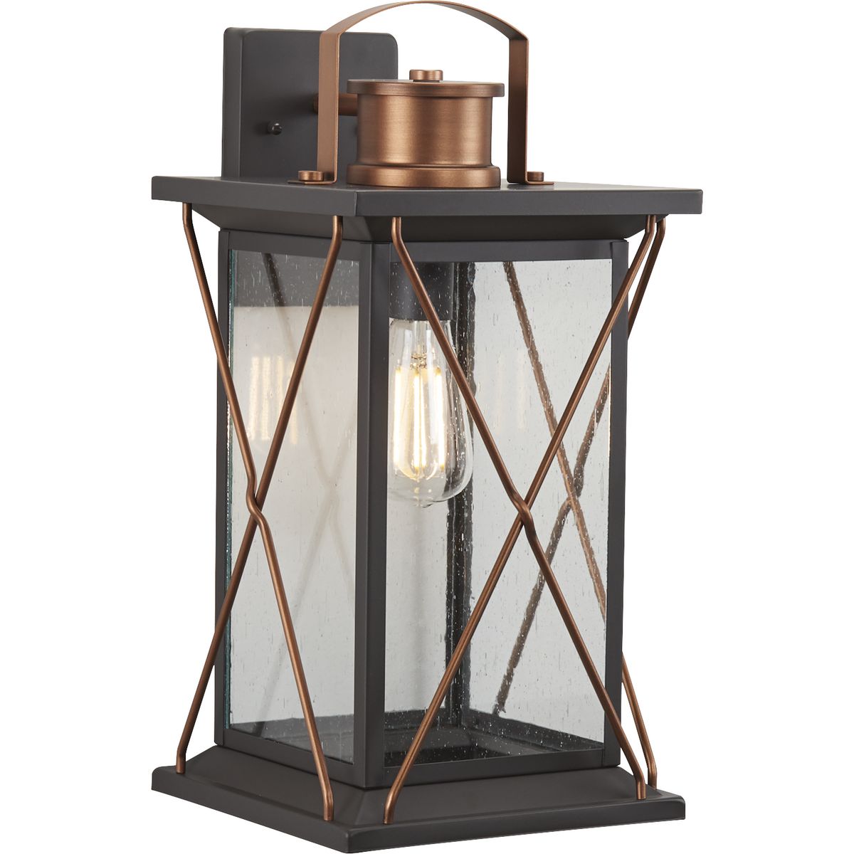 PROGRESS LIGHTING P560158-020 Antique Bronze Barlowe Collection Antique Bronze One-Light Large Wall Lantern