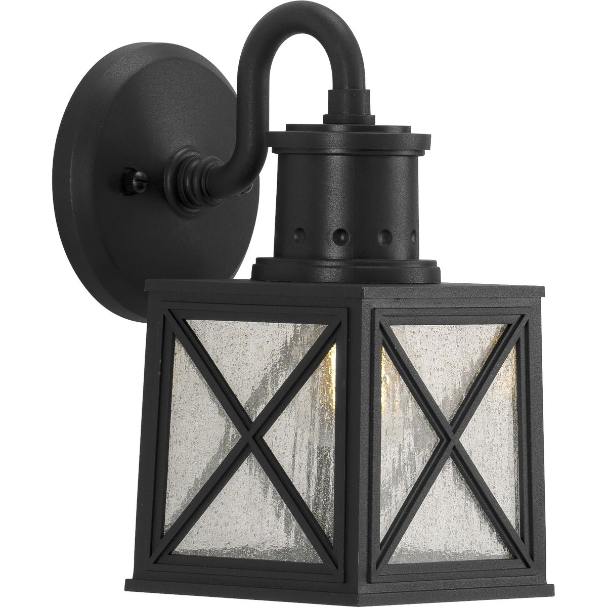 PROGRESS LIGHTING P560163-031 Textured Black Seagrove Collection One-Light Small Wall Lantern with DURASHIELD