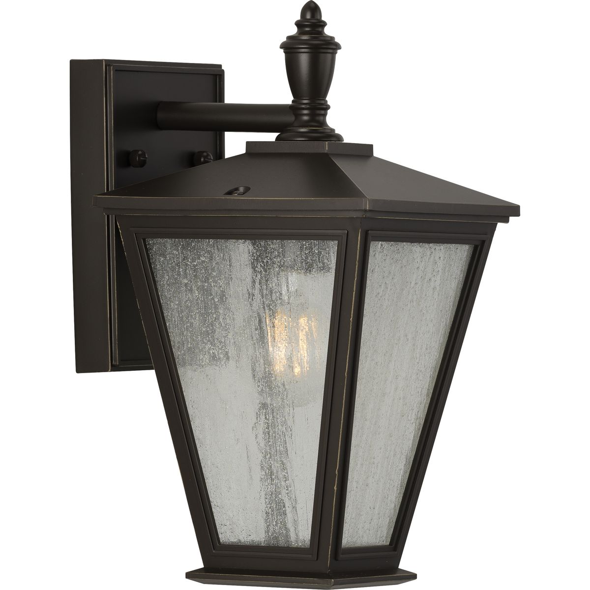 PROGRESS LIGHTING P560166-020 Antique Bronze Cardiff Collection One-Light Small Wall Lantern with DURASHIELD