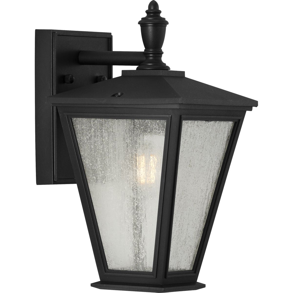 PROGRESS LIGHTING P560166-031 Textured Black Cardiff Collection One-Light Small Wall Lantern with DURASHIELD