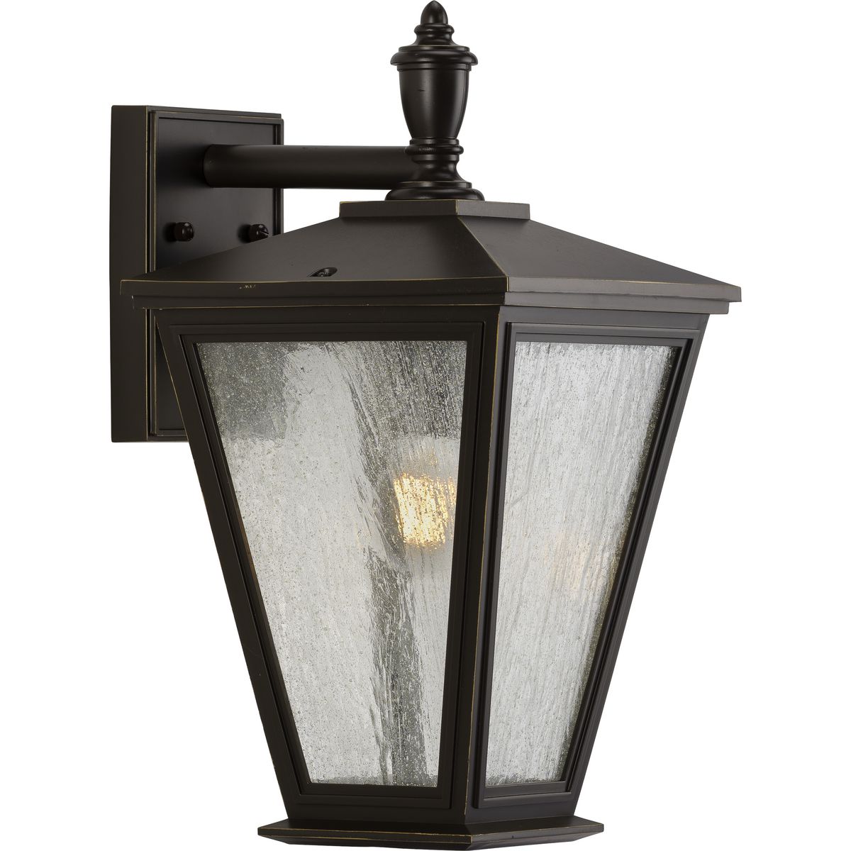 PROGRESS LIGHTING P560167-020 Antique Bronze Cardiff Collection One-Light Medium Wall Lantern with DURASHIELD