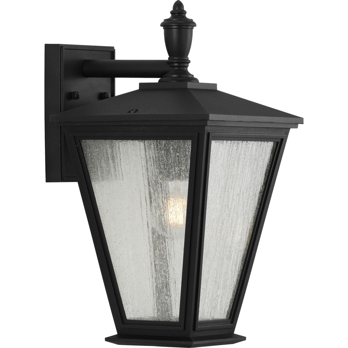 PROGRESS LIGHTING P560167-031 Textured Black Cardiff Collection One-Light Medium Wall Lantern with DURASHIELD