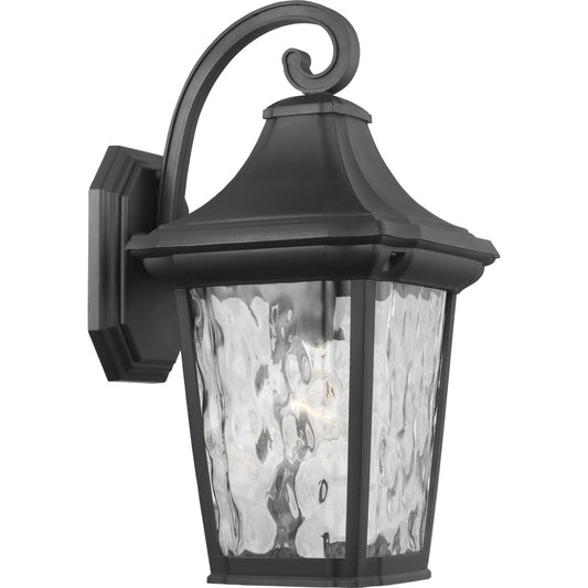 PROGRESS LIGHTING P560172-031 Textured Black Marquette Collection One-Light Medium Wall Lantern with DURASHIELD