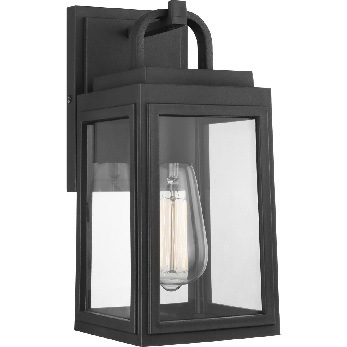 PROGRESS LIGHTING P560174-031 Textured Black Grandbury Collection One-Light Small Wall Lantern with DURASHIELD