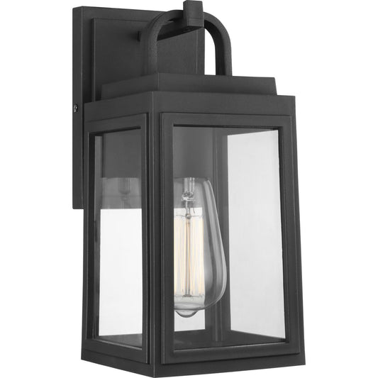 PROGRESS LIGHTING P560174-031 Textured Black Grandbury Collection One-Light Small Wall Lantern with DURASHIELD