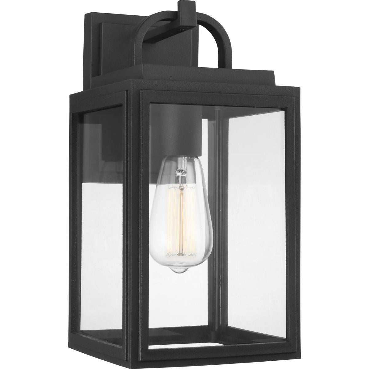 PROGRESS LIGHTING P560175-031 Textured Black Grandbury Collection One-Light Medium Wall Lantern with DURASHIELD