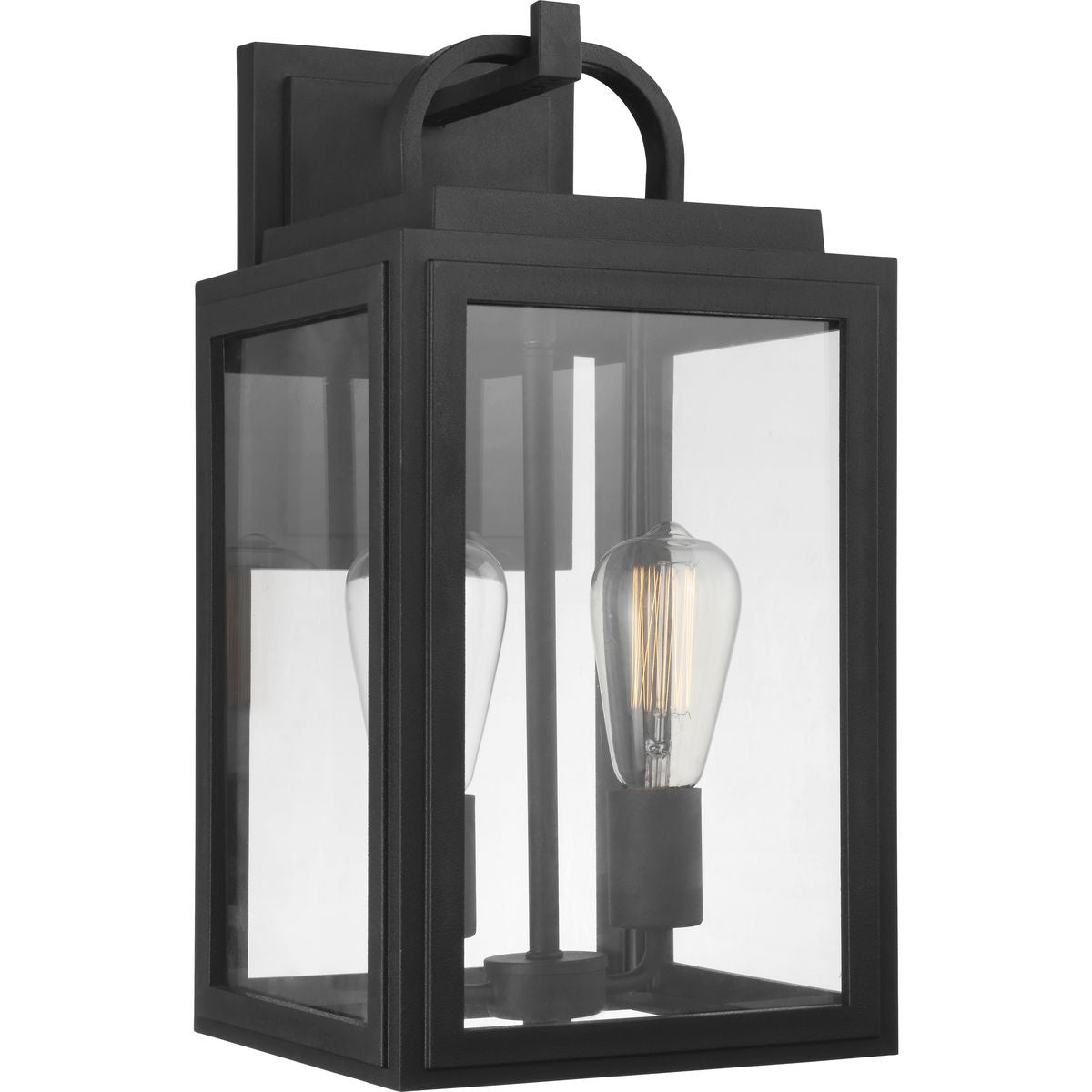 PROGRESS LIGHTING P560176-031 Textured Black Grandbury Collection Two-Light Medium Wall Lantern with DURASHIELD