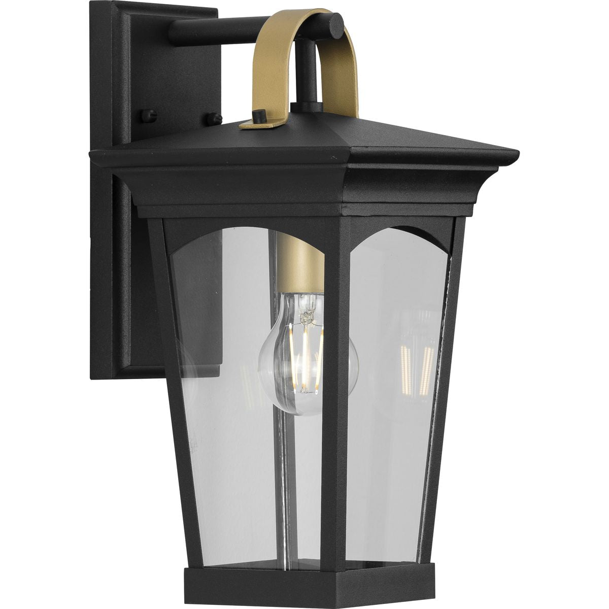 PROGRESS LIGHTING P560182-031 Textured Black Chatsworth Collection Black One-Light Small Wall Lantern