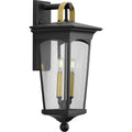PROGRESS LIGHTING P560183-031 Textured Black Chatsworth Collection Black Two-Light Medium Wall Lantern