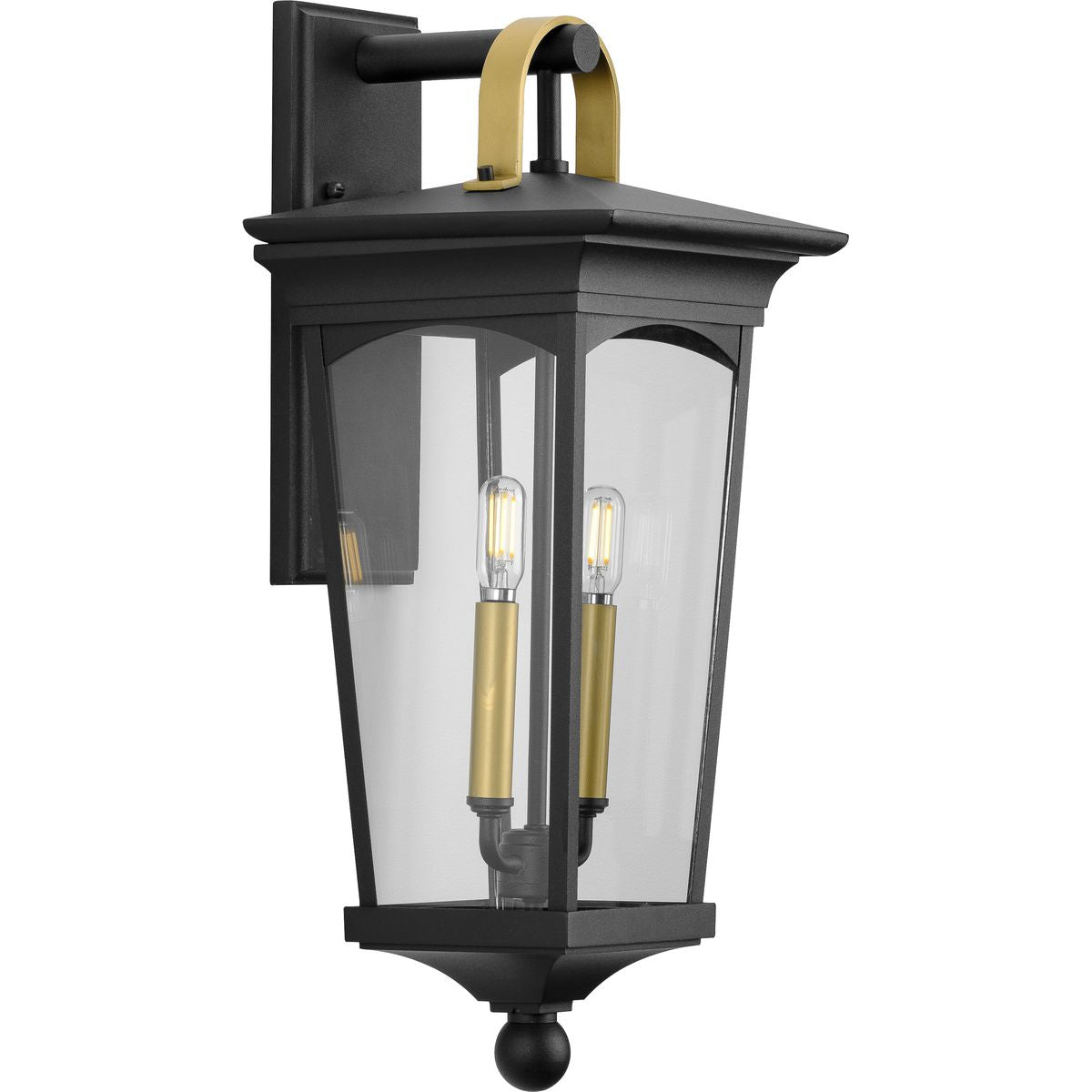 PROGRESS LIGHTING P560183-031 Textured Black Chatsworth Collection Black Two-Light Medium Wall Lantern