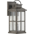 PROGRESS LIGHTING P560265-103 Antique Pewter Williamston Collection One-Light Antique Pewter and Clear Glass Transitional Style Medium Outdoor Wall Lantern