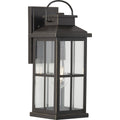 PROGRESS LIGHTING P560266-020 Antique Bronze Williamston Collection One-Light Antique Bronze and Clear Glass Transitional Style Large Outdoor Wall Lantern