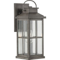 PROGRESS LIGHTING P560266-103 Antique Pewter Williamston Collection One-Light Antique Pewter and Clear Glass Transitional Style Large Outdoor Wall Lantern