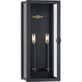 PROGRESS LIGHTING P560269-031 Textured Black Stature Collection Two-Light Textured Black and Clear Glass Transitional Style Large Outdoor Wall Lantern