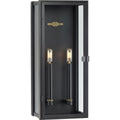 PROGRESS LIGHTING P560269-108 Oil Rubbed Bronze Stature Collection Two-Light Oil Rubbed Bronze and Clear Glass Transitional Style Large Outdoor Wall Lantern