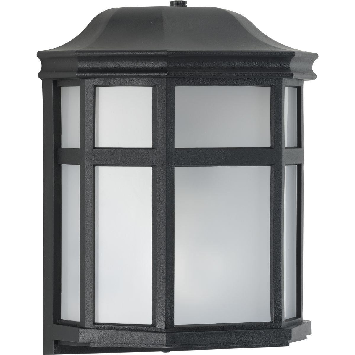 PROGRESS LIGHTING P560283-031-PC Textured Black Milford Non-Metallic Lantern Collection One-Light Textured Black Frosted Shade Traditional Outdoor Wall Lantern Light