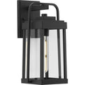 PROGRESS LIGHTING P560286-031 Textured Black Walcott One-Light Textured Black Modern Farmhouse Outdoor Medium Wall Lantern