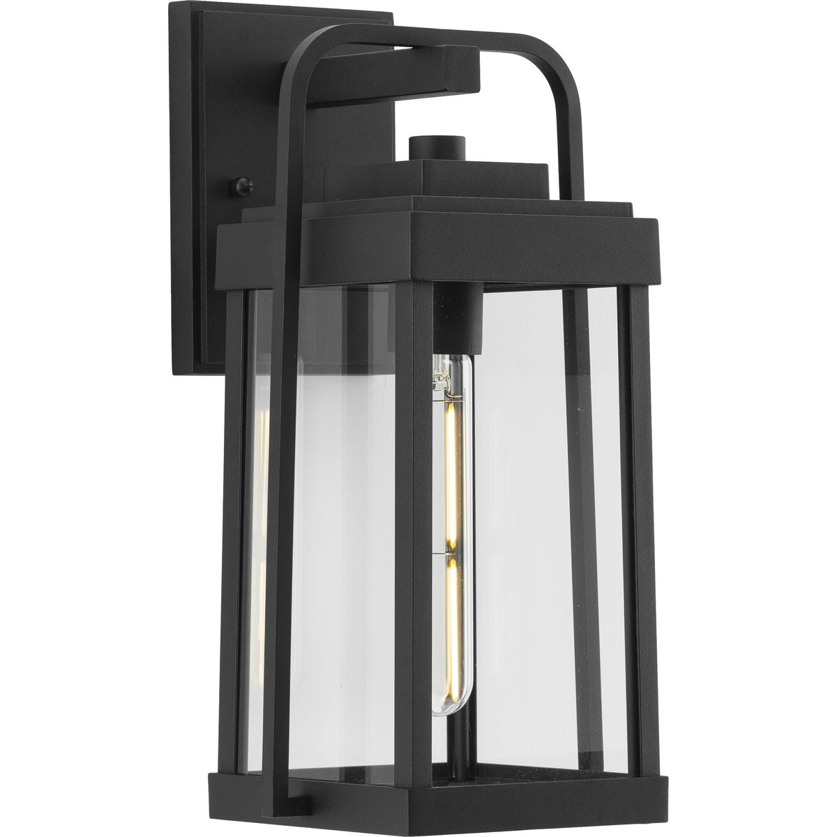 PROGRESS LIGHTING P560286-031 Textured Black Walcott One-Light Textured Black Modern Farmhouse Outdoor Medium Wall Lantern