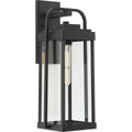 PROGRESS LIGHTING P560287-031 Textured Black Walcott One-Light Textured Black Modern Farmhouse Outdoor Large Wall Lantern