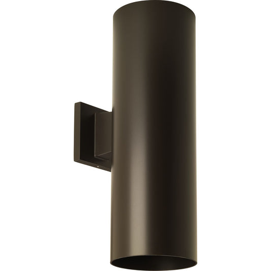 PROGRESS LIGHTING P560293-020-30 Antique Bronze 6" LED Outdoor Up/Down Modern Antique Bronze Wall Cylinder with Glass Top Lense