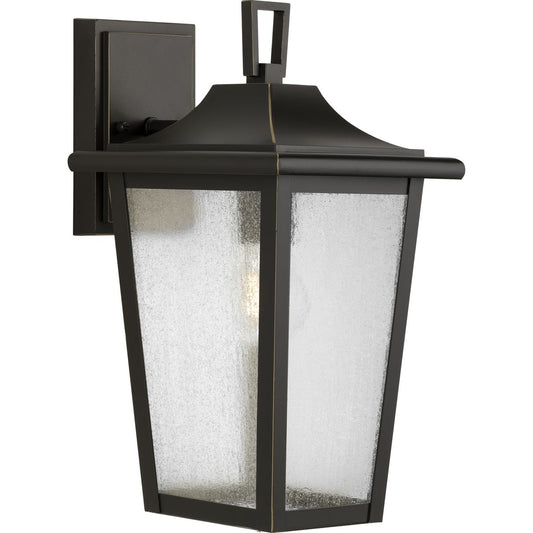 PROGRESS LIGHTING P560308-020 Antique Bronze Padgett Collection One-Light Transitional Antique Bronze Clear Seeded Glass Outdoor Wall Lantern