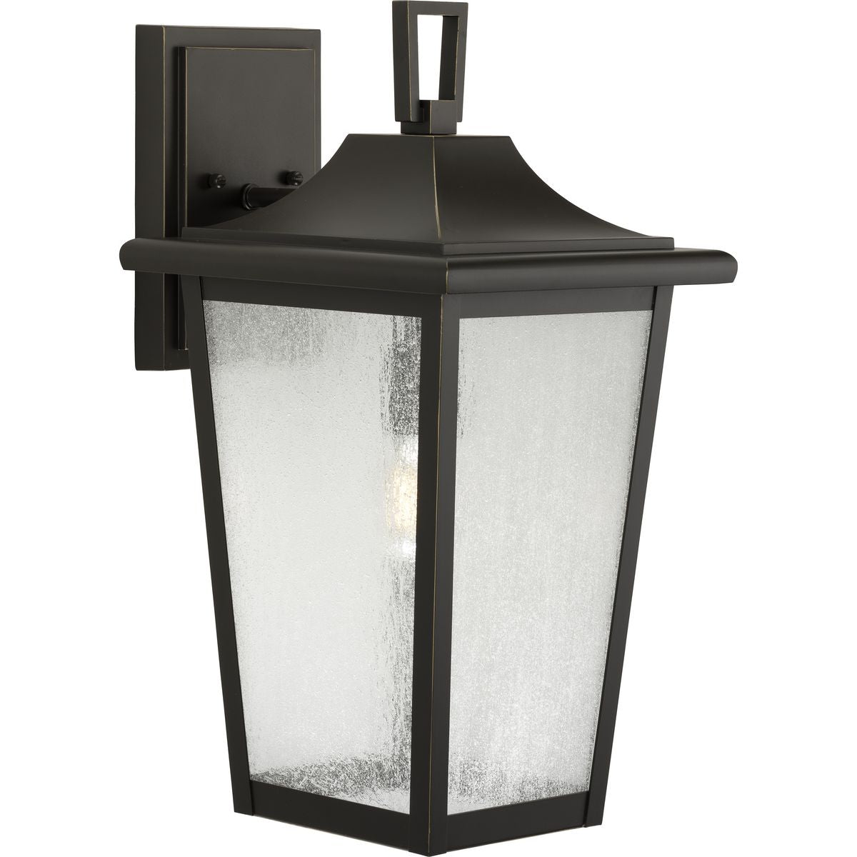 PROGRESS LIGHTING P560309-020 Antique Bronze Padgett Collection One-Light Transitional Antique Bronze Clear Seeded Glass Outdoor Wall Lantern