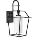 PROGRESS LIGHTING P560314-031 Textured Black Chilton Collection One-Light New Traditional Textured Black Etched Opal Glass Outdoor Wall Lantern