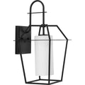 PROGRESS LIGHTING P560315-031 Textured Black Chilton Collection One-Light New Traditional Textured Black Etched Opal Glass Outdoor Wall Lantern
