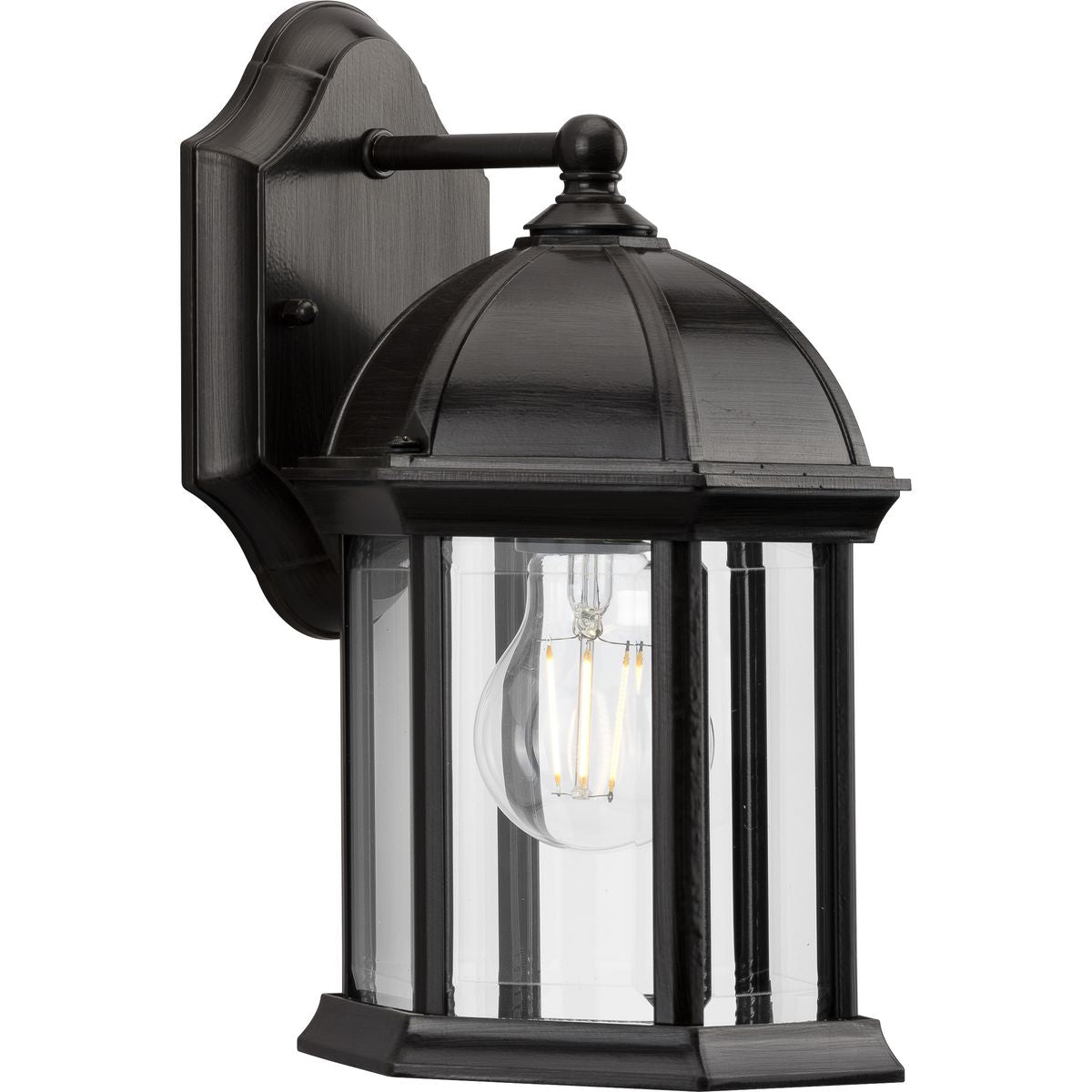 PROGRESS LIGHTING P560321-020 Antique Bronze Dillard Collection One-Light Traditional Antique Bronze Clear Glass Outdoor Wall Lantern
