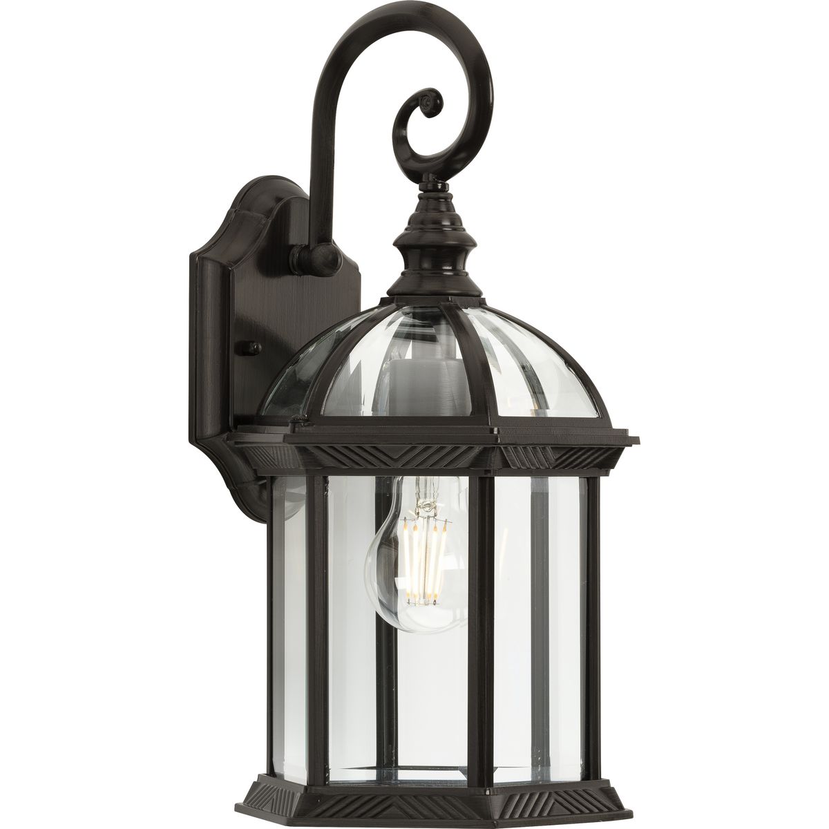 PROGRESS LIGHTING P560322-020 Antique Bronze Dillard Collection One-Light Traditional Antique Bronze Clear Glass Outdoor Wall Lantern