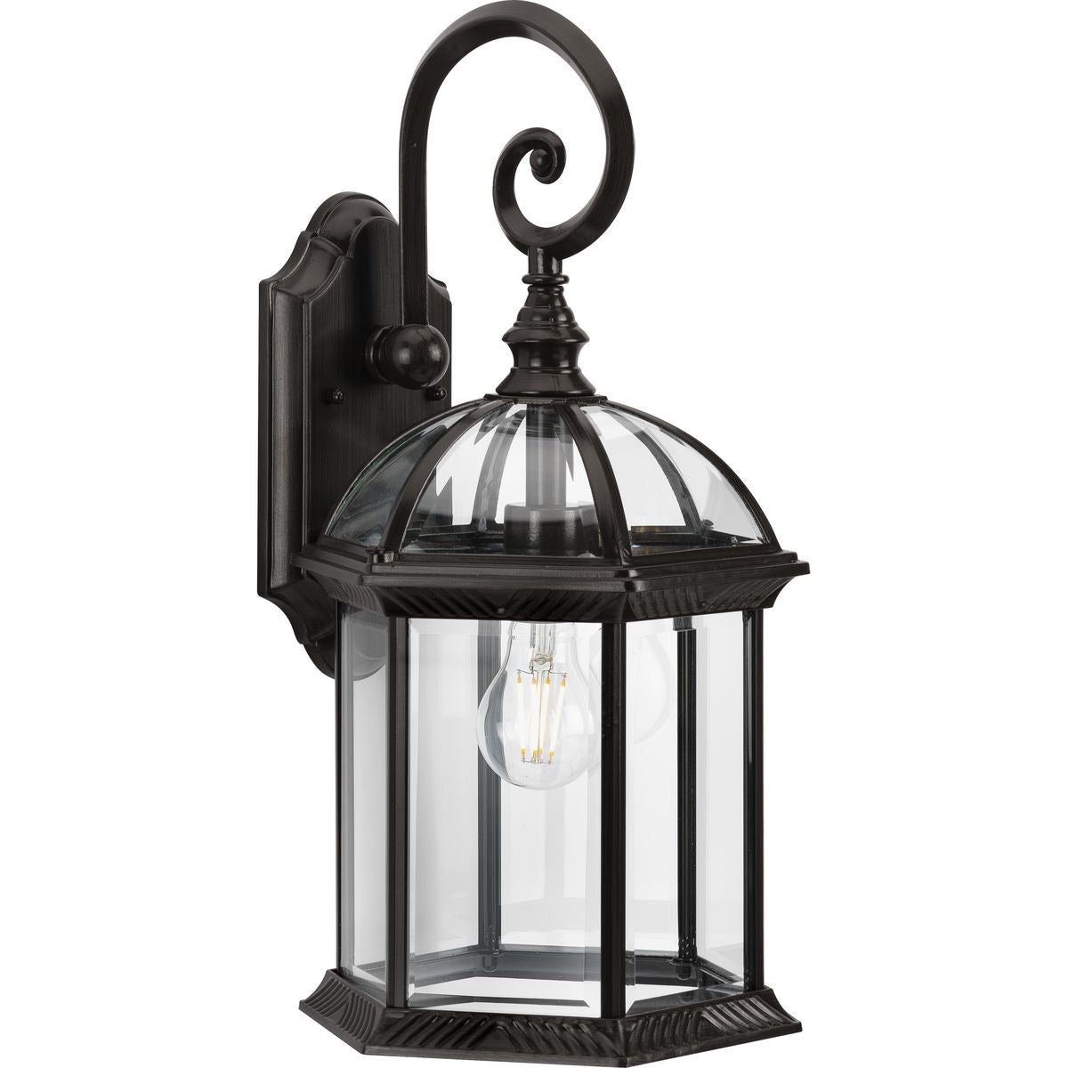 PROGRESS LIGHTING P560323-020 Antique Bronze Dillard Collection One-Light Traditional Antique Bronze Clear Glass Outdoor Wall Lantern