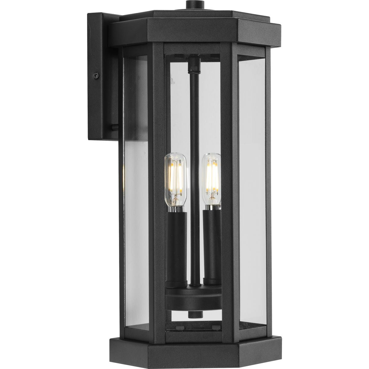 PROGRESS LIGHTING P560338-031 Textured Black Ramsey Collection Textured Black Modern Farmhouse Outdoor Medium Wall Lantern