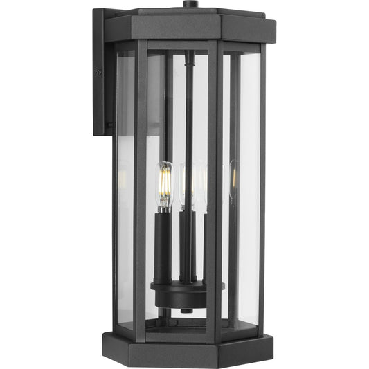PROGRESS LIGHTING P560339-031 Textured Black Ramsey Collection Textured Black Modern Farmhouse Outdoor Large Wall Lantern