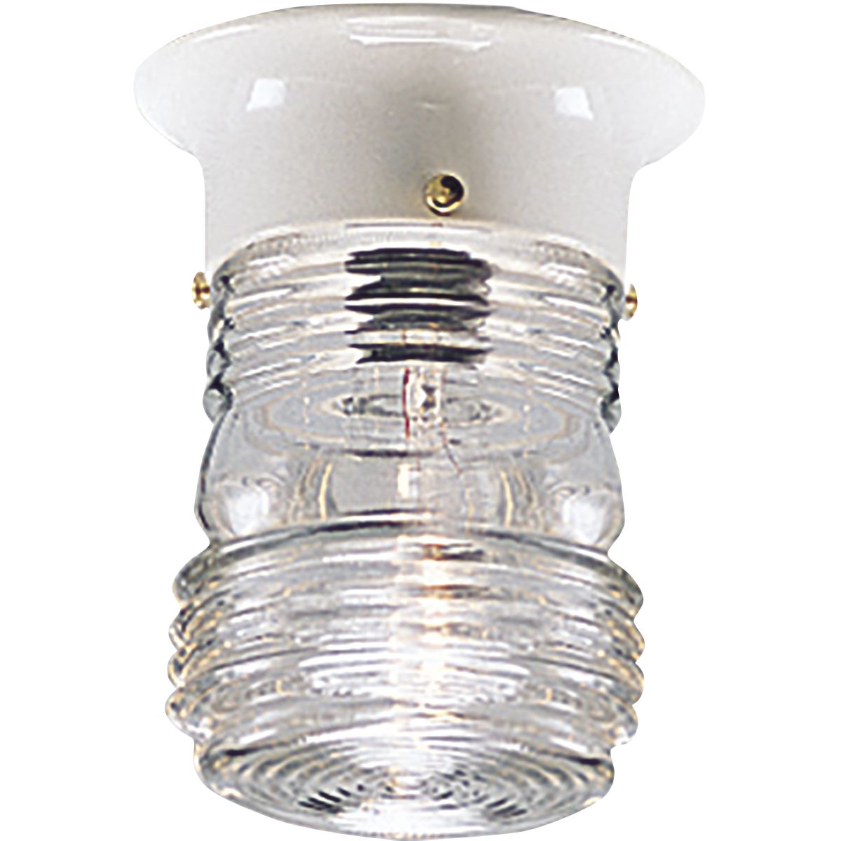 PROGRESS LIGHTING P5603-30 White One-Light Utility Outdoor Close-to-Ceiling